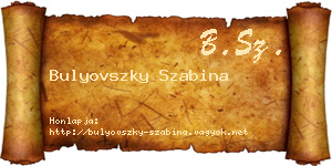 Bulyovszky Szabina névjegykártya