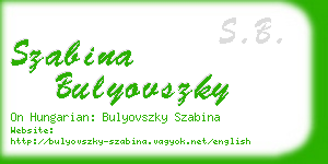 szabina bulyovszky business card
